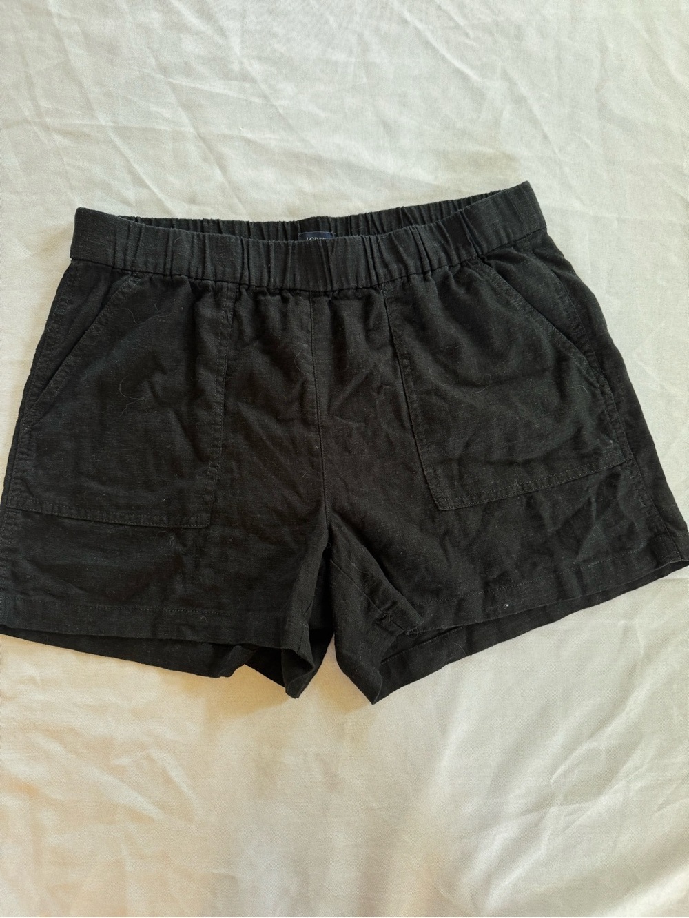 J Crew Linen Women’s Black Elastic-Waist Casual Shorts